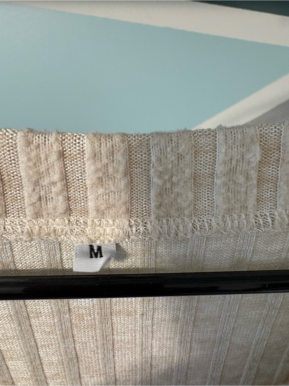 Women's Cream V-Neck Ribbed Sweater - Picture 3 of 3